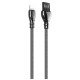 Дата кабель USB 2.0 AM to Lightning 1.0m metal spring black ColorWay (CW-CBUL013-BK)