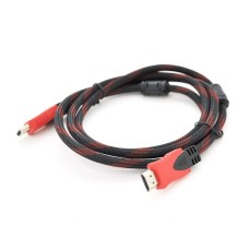 Кабель мультимедійний HDMI to HDMI 1.5m v1.4, OD-7.4mm Black/RED Merlion (YT-HDMI(M)/(M)NY/RD-1.5m)