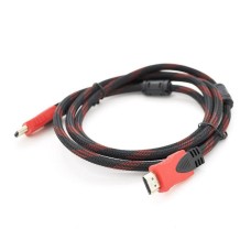 Кабель мультимедийный HDMI to HDMI 1.8m v1.4, OD-7.4mm Black/RED Merlion (YT-HDMI(M)/(M)NY/RD-1.8m)