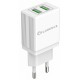 Зарядное устройство Florence 2USB 2A + microUSB cable white (FL-1021-WM)