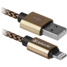 Дата кабель USB 2.0 AM to Lightning 1.0m gold Defender (87806)