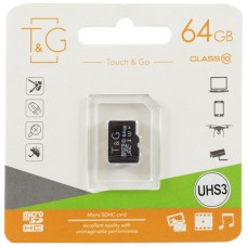 Карта пам'яті T&G 64GB microSDHC class 10 UHS-I U3 (TG-64GBSDU3CL10-00)