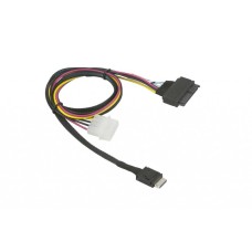 Кабель для передачи данных Supermicro OCuLink SFF-8611 (x4) to SFF-8639 U.2 with 4 Pin Power Cable (CBL-SAST-1011)