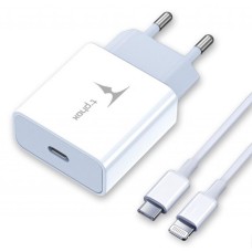 Зарядное устройство T-Phox PD 18W Charger + C-Lightning 18W cable 1m (White) (T-P01(W)+C-Lightning)