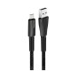 Дата кабель USB 2.0 AM to Type-C 1.0m zinc alloy + led black ColorWay (CW-CBUC035-BK)