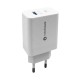 Зарядний пристрій MakeFuture 18W Type-C PD + USB QC3.0 White (MCW-32PWH)