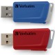 USB флеш накопитель Verbatim 2x32GB Store 'n' Click Red/Blue USB 3.2 (49308)