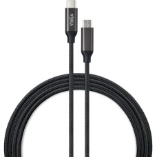 Дата кабель USB-C to USB-C 1.0m 100W E-Mark Chip Nylon Vinga (VCPCTC100BK)