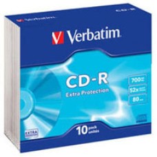 Диск CD Verbatim CD-R 700Mb 52x Slim case 10шт Extra (43415)